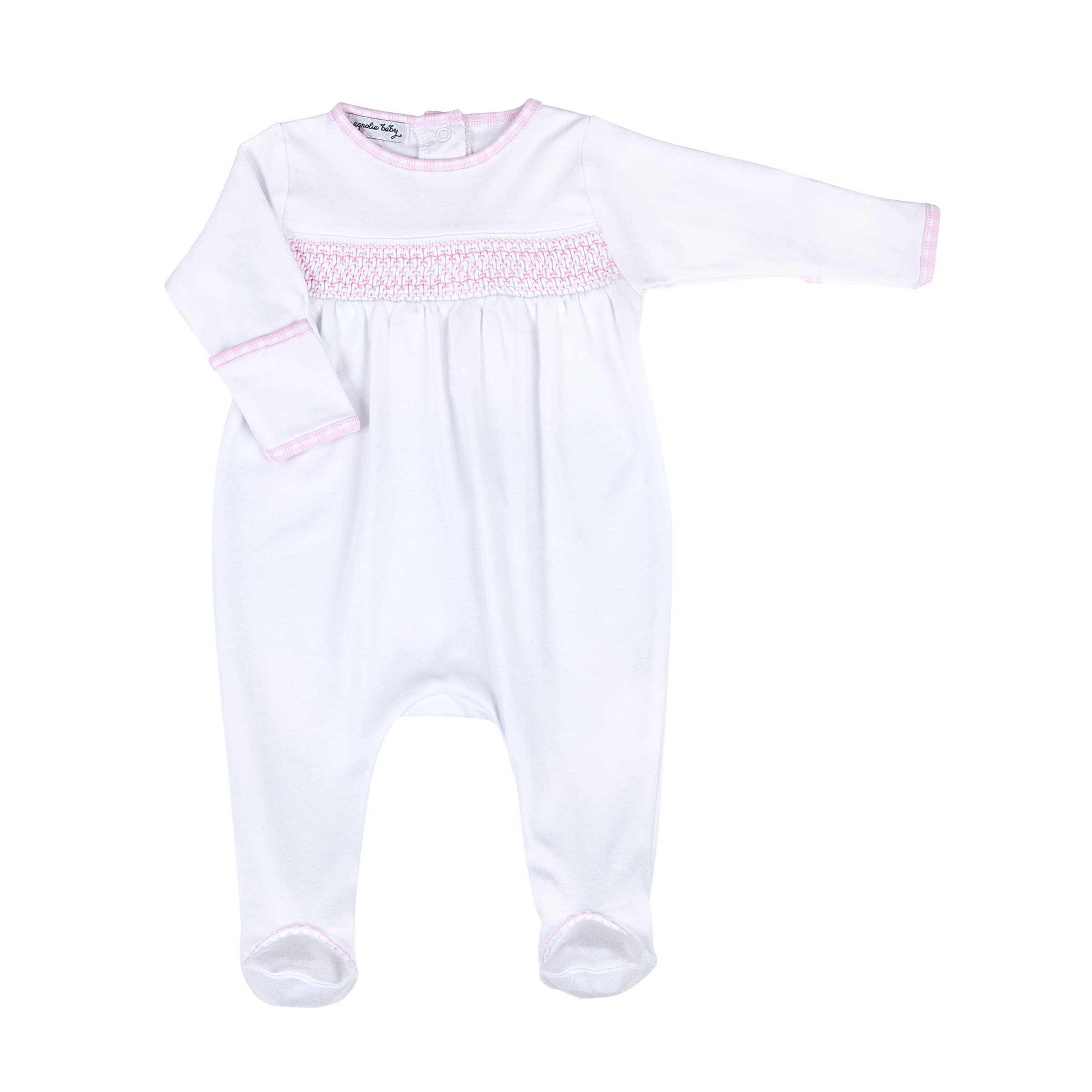 New Beginnings Pink Smocked Footie