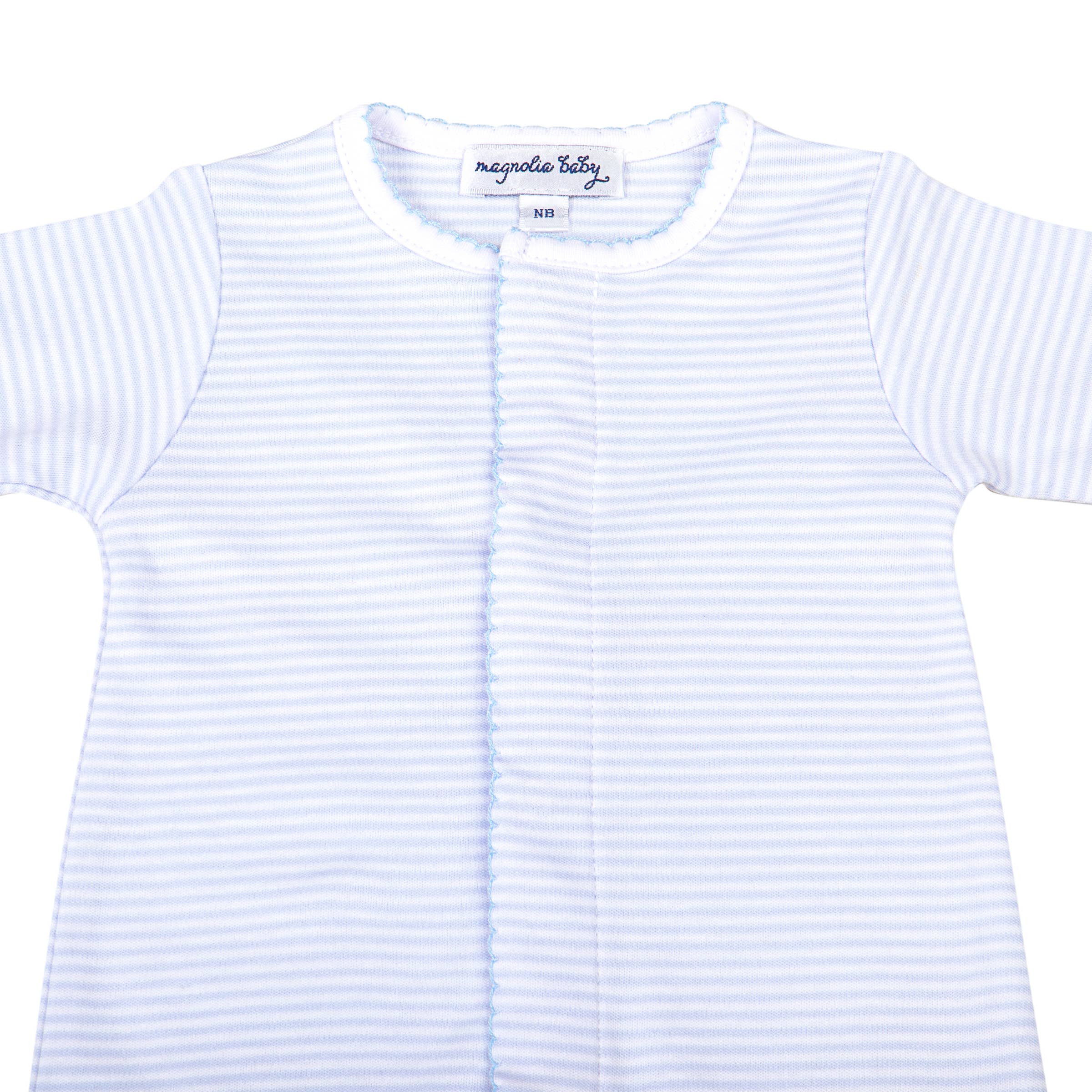 Mini Stripes Footie - Blue