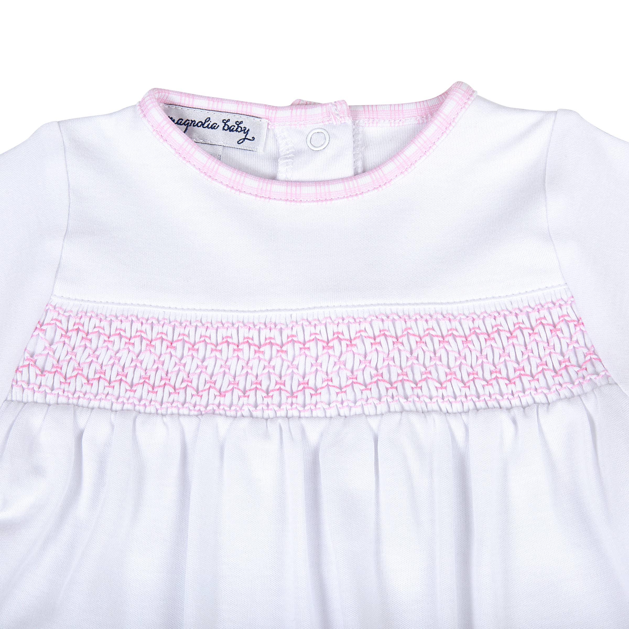 New Beginnings Pink Smocked Footie