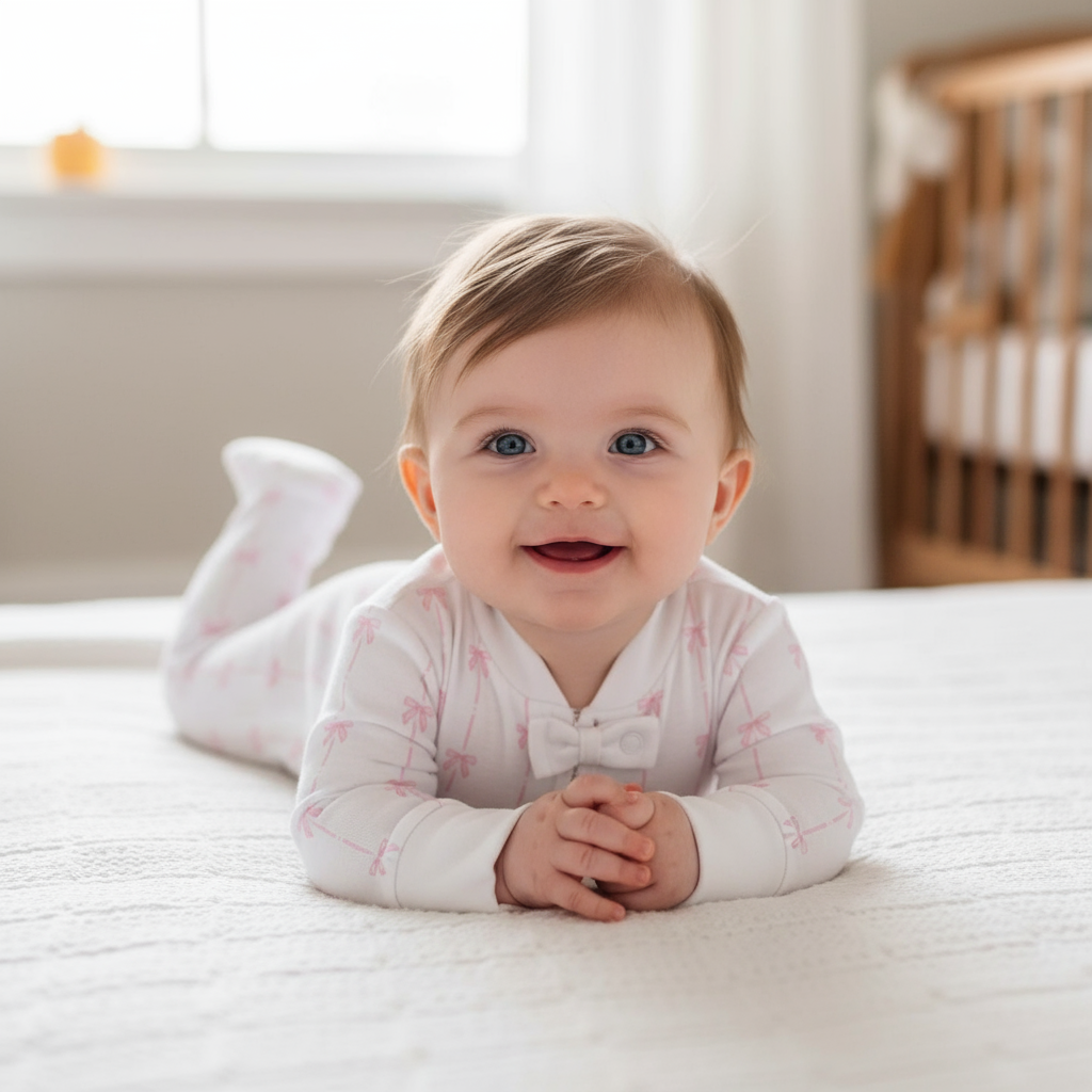 Whimsical Bows Baby Footie