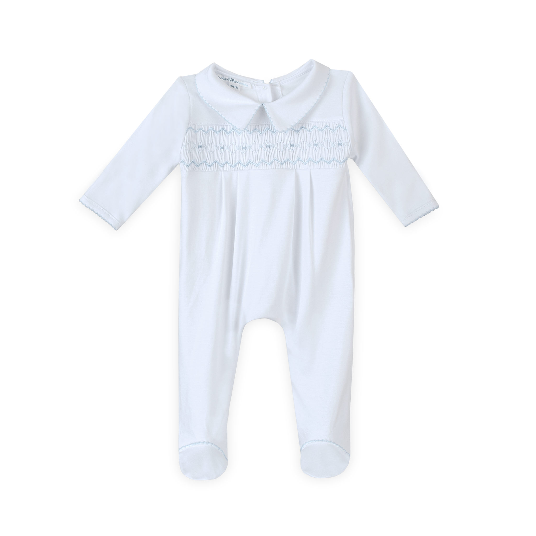 Landon's Classics Smocked Footie - Light Blue